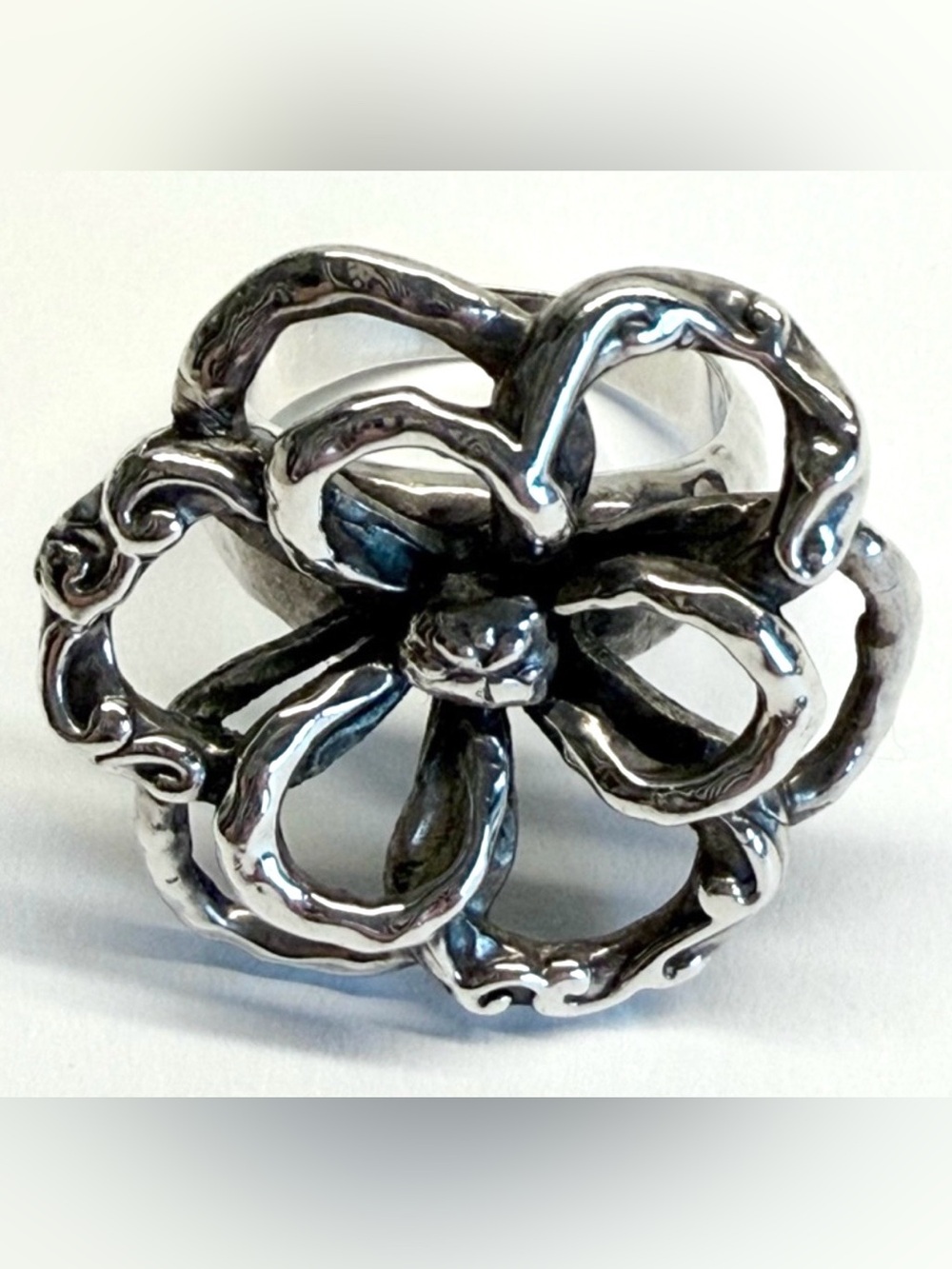 Silpada Sterling Silver Flower Ring Size 8 Bold Chunky Statement 925 Floral